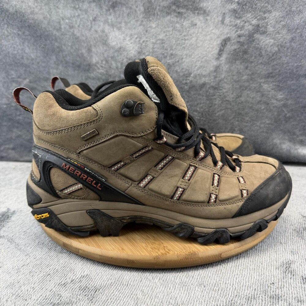 Merrell Outland Mid Boots Mens Size 11 Brown Waterproof Vibram Hiking Trail